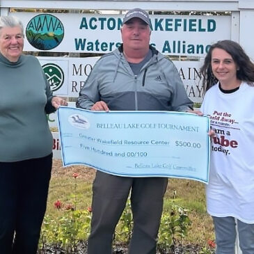 Belleau Lake Golf Tournament Raises Funds for GWRC! Frank Rago presents the donation.